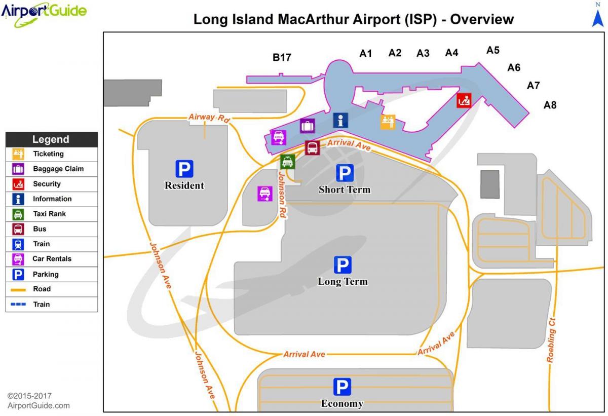 Long Island airport terminal map